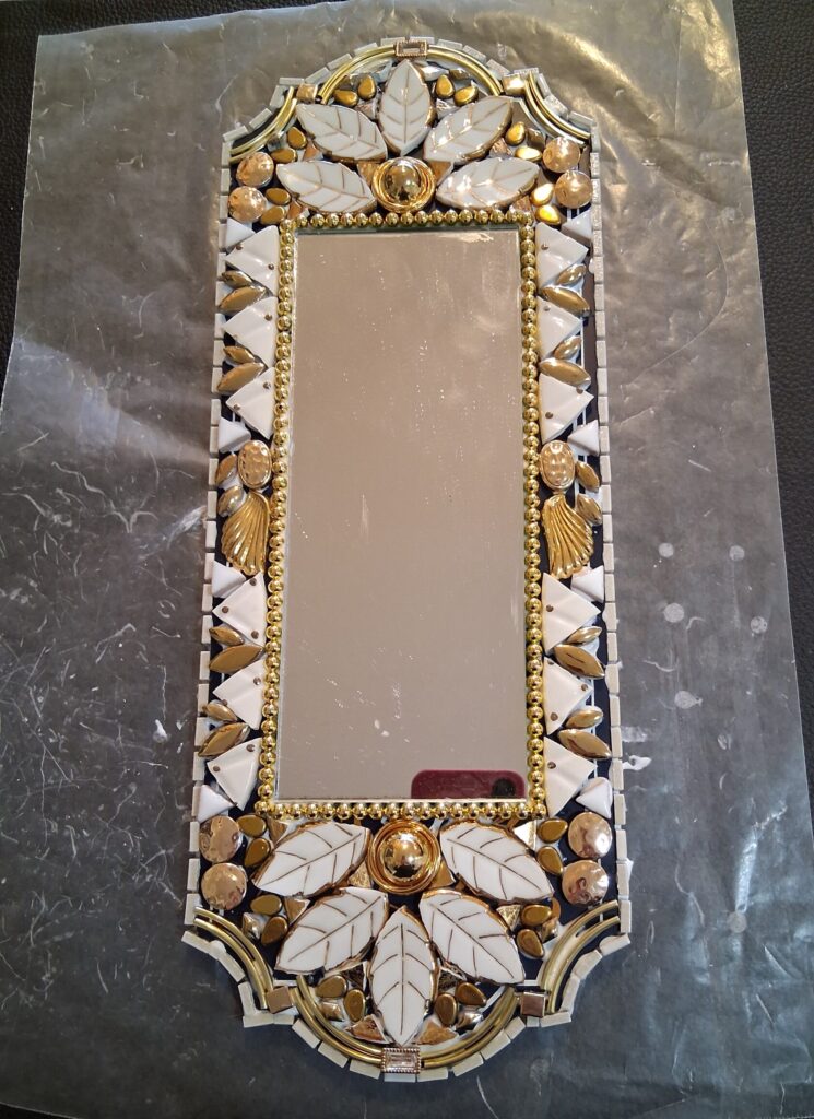 mosaic around a vertical mirror