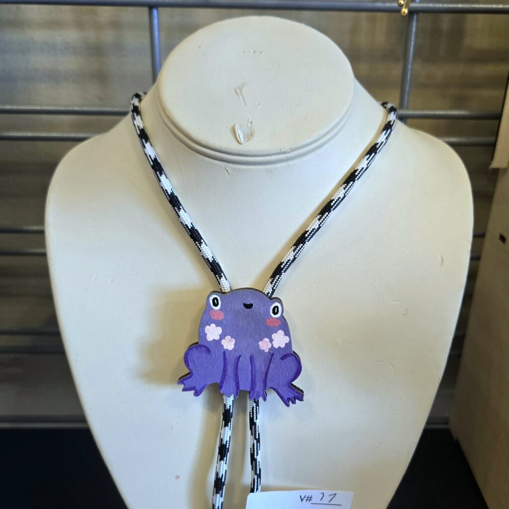 Hand painted bolo ties. Frog bolo tie