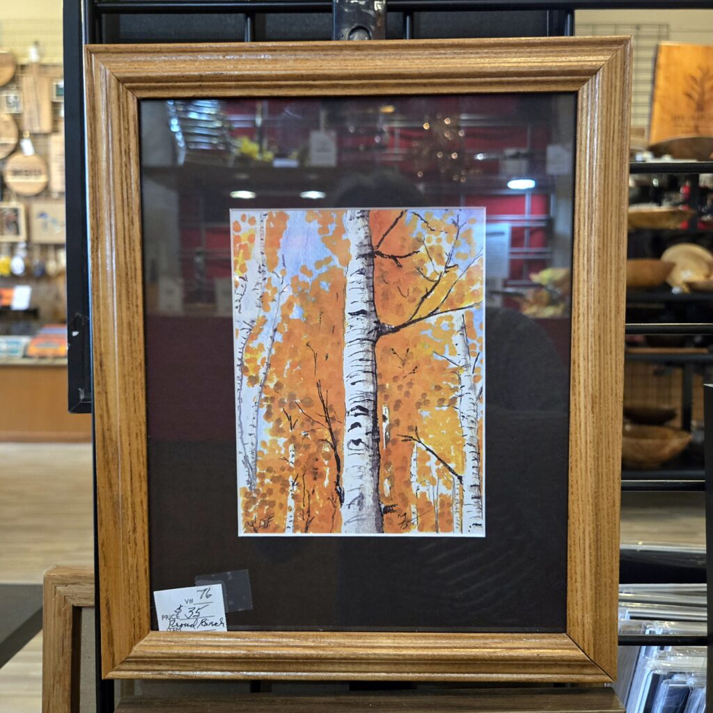 Fall birch tree print from original painting