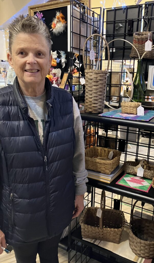 Lisa Haston with her baskets at GLAG