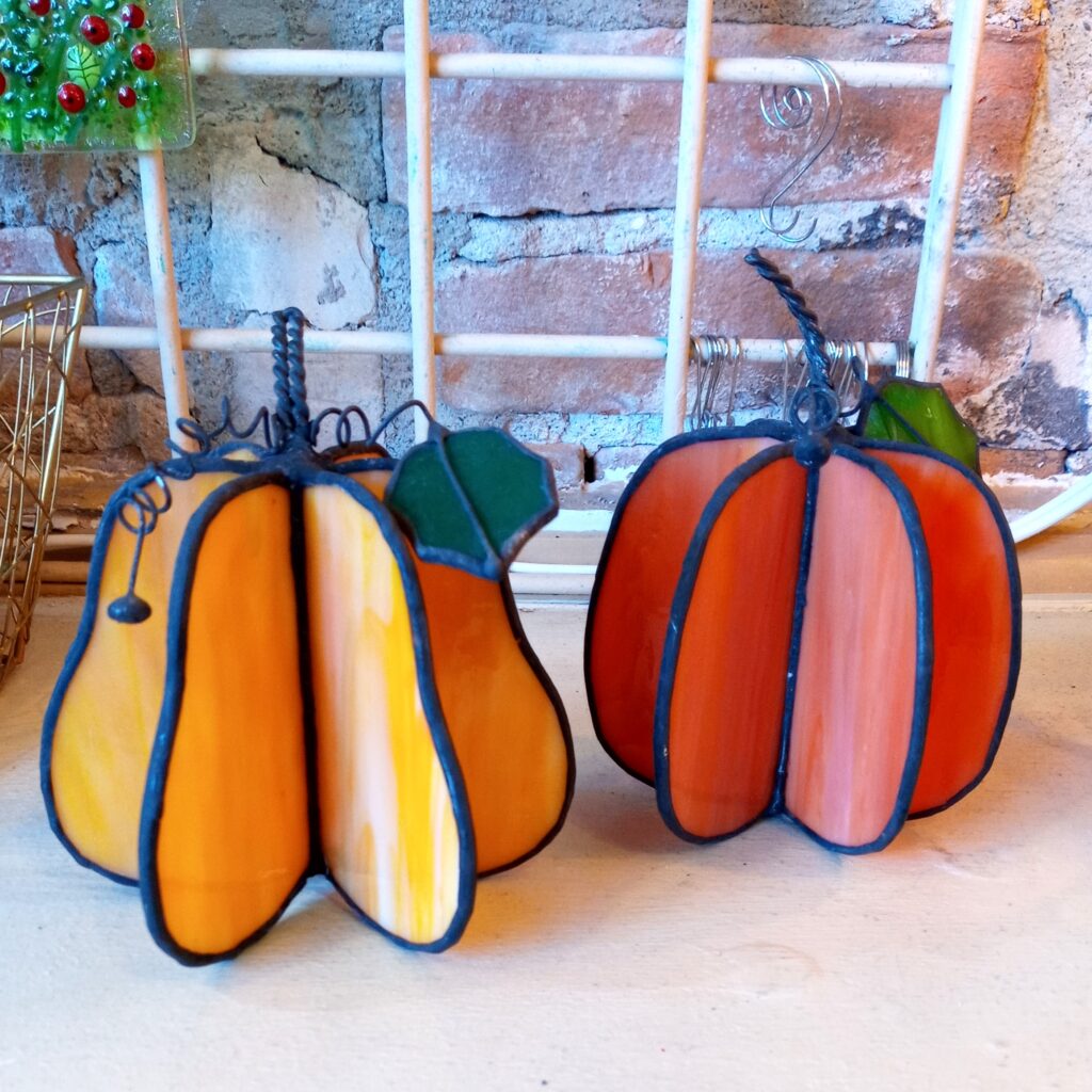 3D stained glass pumpkins