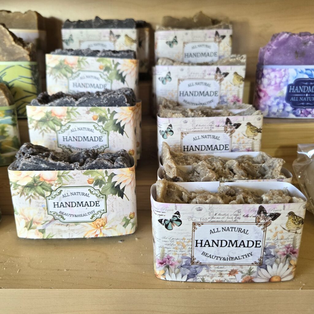 Organic soaps. Lavender sandalwood pinetar